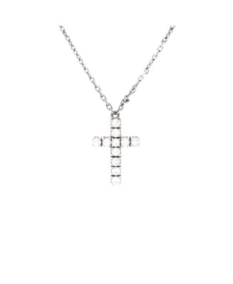 Pre-Owned Cartier - Cross Pendant Necklace 18K White Gold with Diamonds