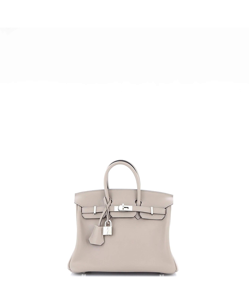 Pre-owned Pre-owned Hermes Hermes Birkin 25 Handbag Grey Swift With Palladium Hardware In Gris Asphalte