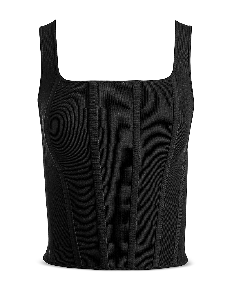 Shop Alice And Olivia Sariah Corset Tank Top In Black