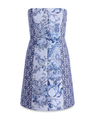 Violet Strapless Seamed A Line Mini Dress