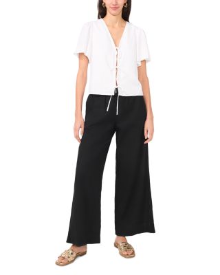 Short Sleeve Tie Front Top