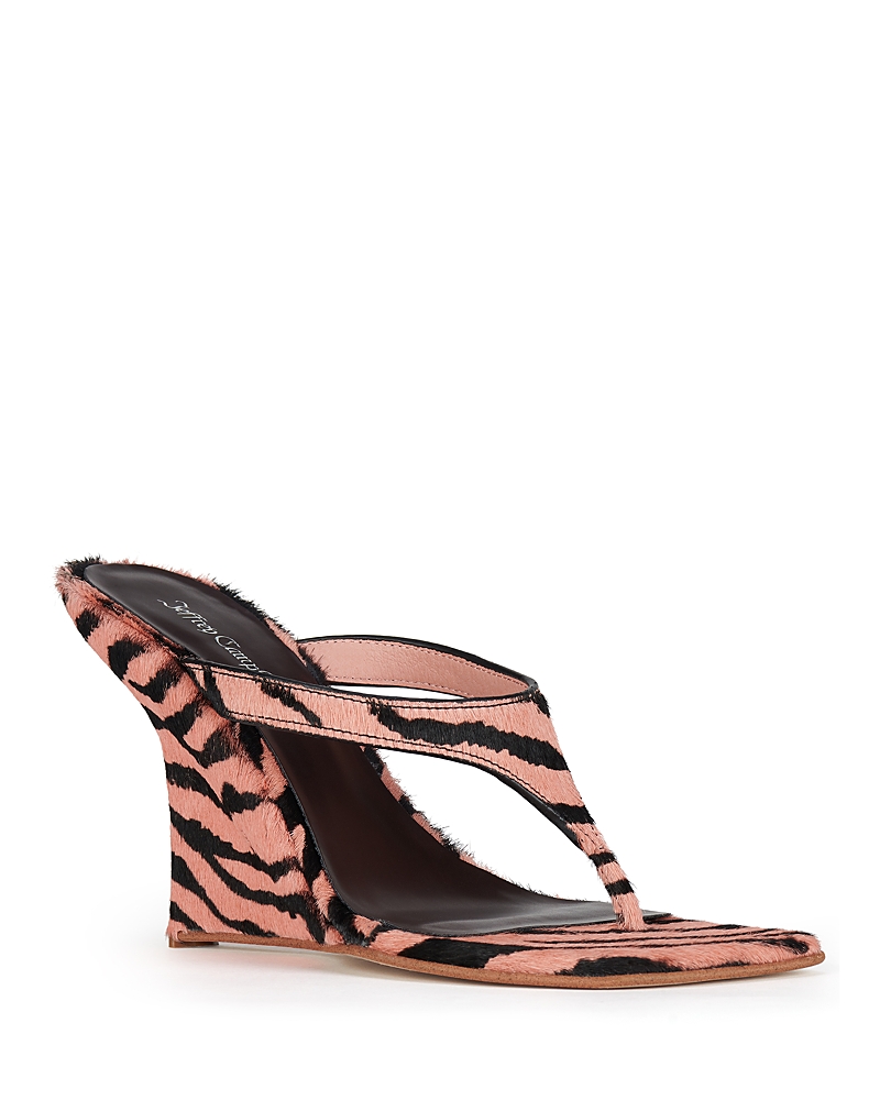 Jeffrey Campbell Women's Romee-f Calf Hair Wedge Sandals