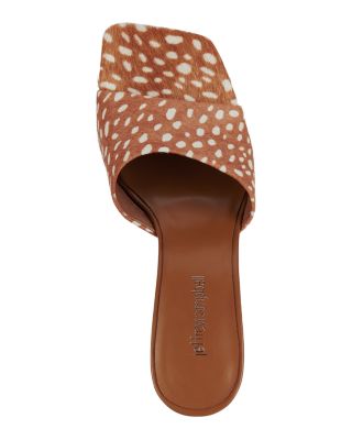 Women&#39;s Capital-F Calf Hair Wedge Sandals