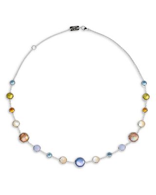 Ippolita Sterling Silver 925 Lollipop Multi Stone Wildflower Collar Necklace, 16-18