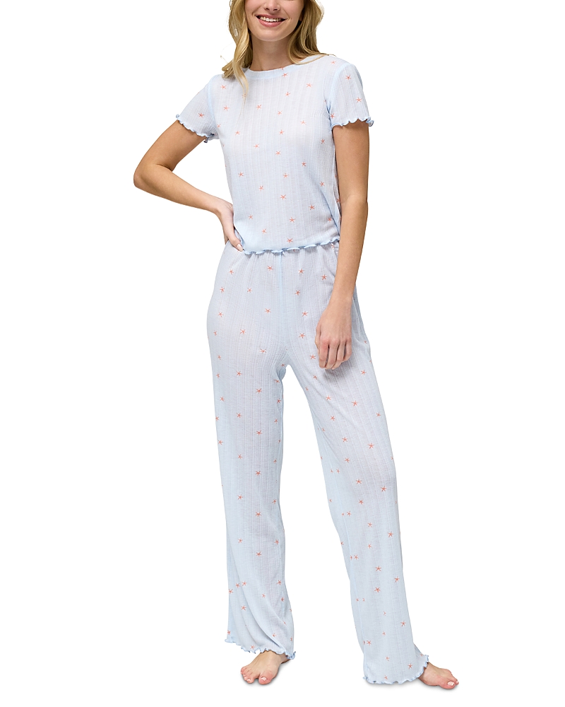 Honeydew Somewhere Sunny Pointelle Pajamas In Surf Starfish
