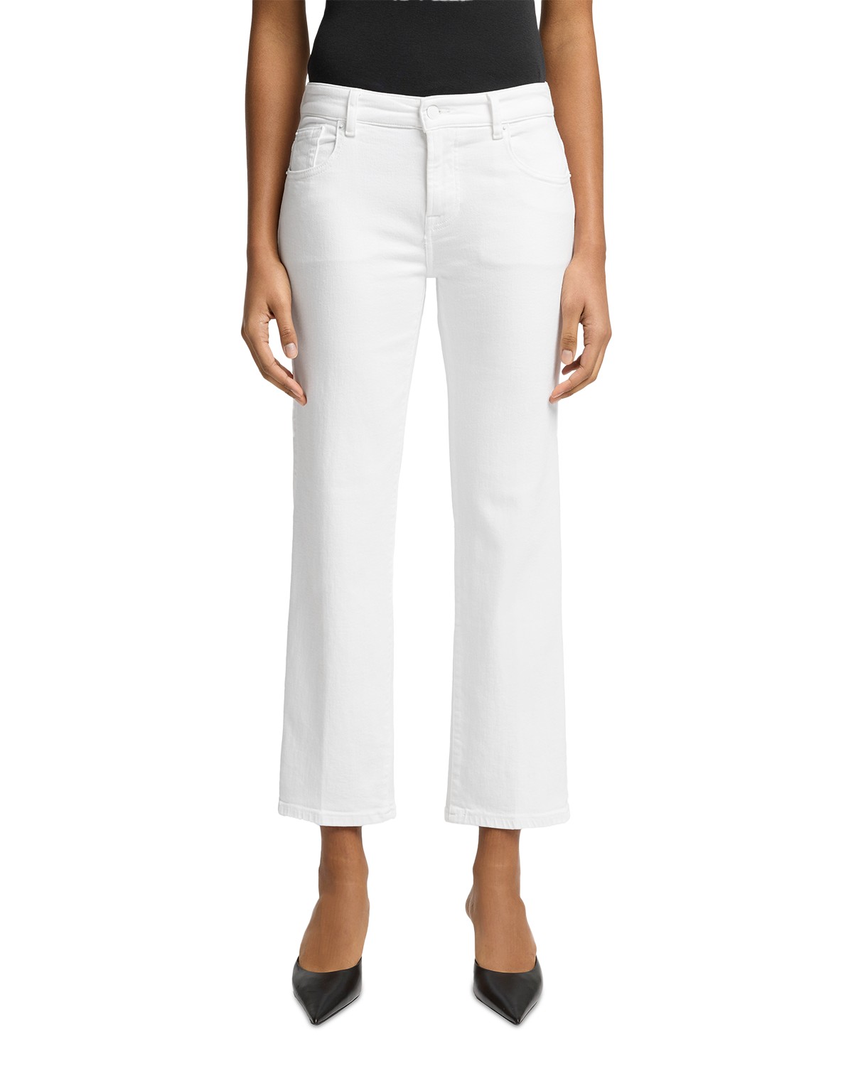 Calie Mid Rise Straight Ankle Jeans in Soleil