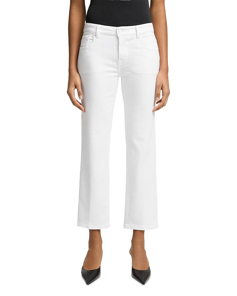 7 For All Mankind Calie Mid Rise Straight Ankle Jeans in Soleil