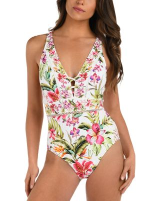 Polynesian Plunge One Piece Swimsuit