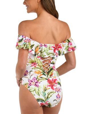 Polynesian Off-the-Shoulder One Piece Swimsuit