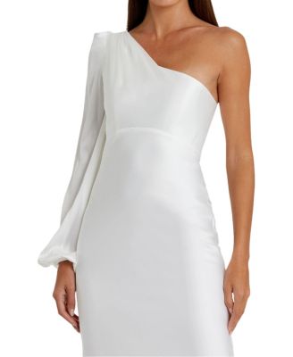 One Shoulder Blouson Sleeve Gown