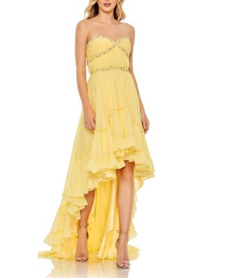 Mac Duggal - Beaded Ruffle High Low Gown