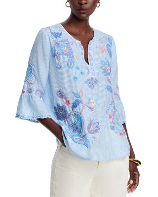 Johnny Was - Silk Ruffle Sleeve Blouse