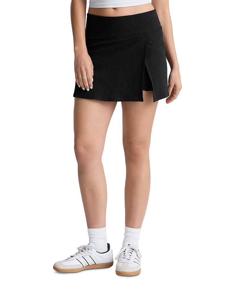 Beyond Yoga Spacedye Points Crossover Skirt In Darkest Night In Black