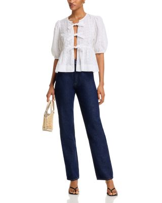 売れ筋商品|||スティーブ マデン カットソー トップス レディース Women's Paula Eyelet Tie-Front Cotton Top Black Steve Madden Women's Paula Eyelet Tie-Front Cotton Top - Macy's