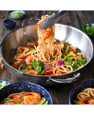 ProBond&amp;reg; Forged 14&amp;quot; Professional Clad Stainless Steel Wok with Dome Lid