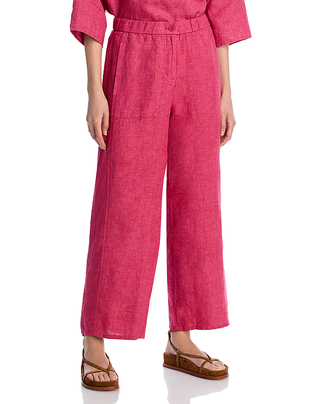 Eileen Fisher Linen Wide Ankle Pants