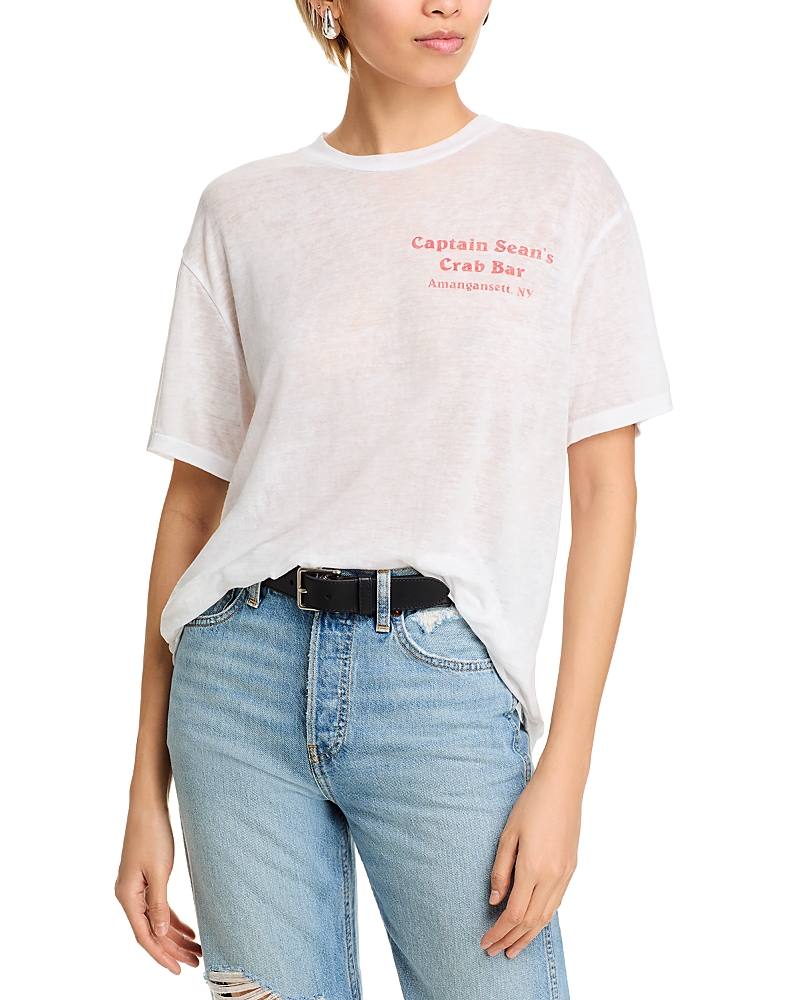 Re/done Crabby Boyfriend Tee In White