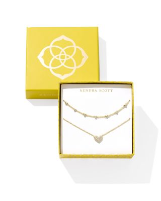 Kendra Scott - Ari & Haven Pav&eacute; Heart Necklaces in 14K Gold Plated, Set of 2