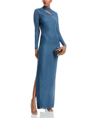 Rhinestone Gathered Maxi Dress