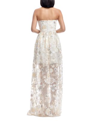 Audrina Strapless Floral Gown 