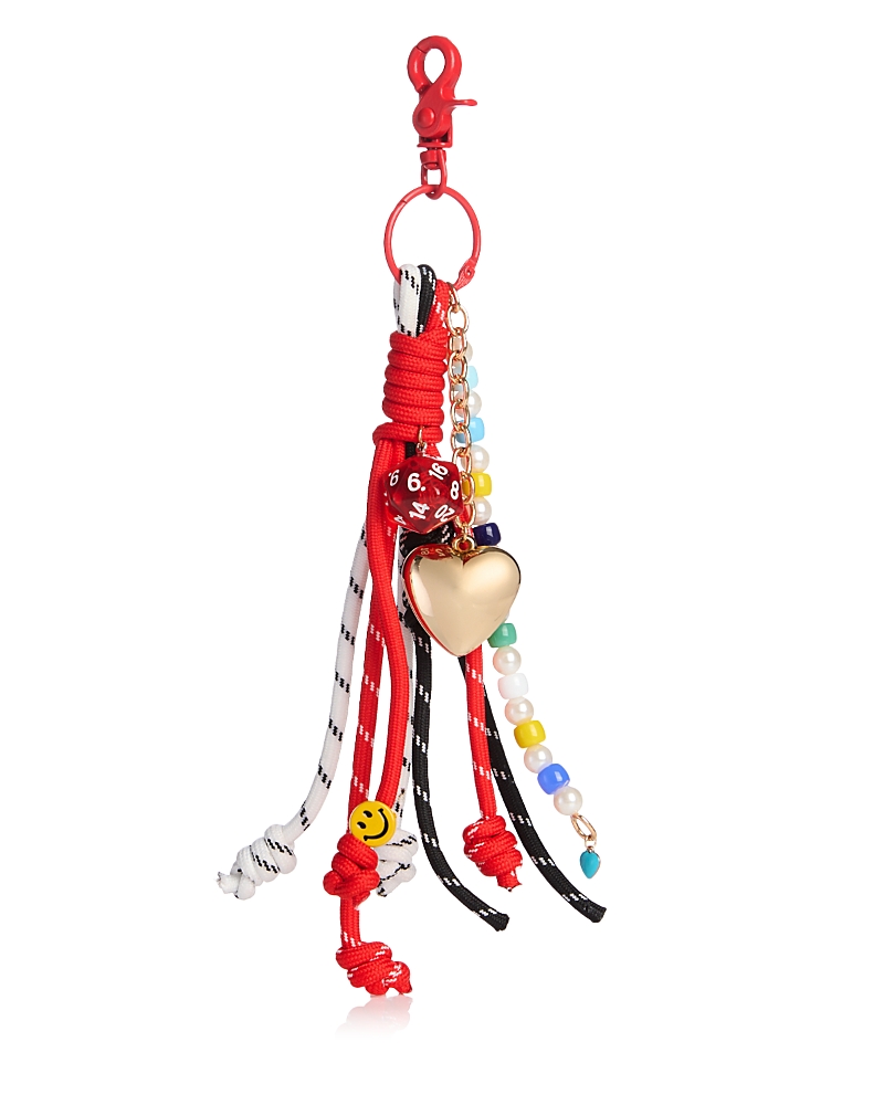 Aqua Heart Beaded Bag Charm - Exclusive In Multi