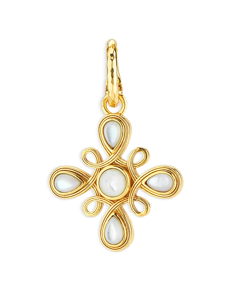 Capucine De Wulf Monique Mother Of Pearl Swirl Pendant In 18k Gold Plated In Gold