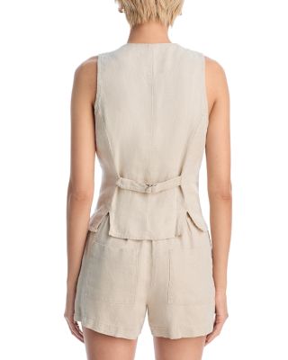Scoop Neck Linen Vest  