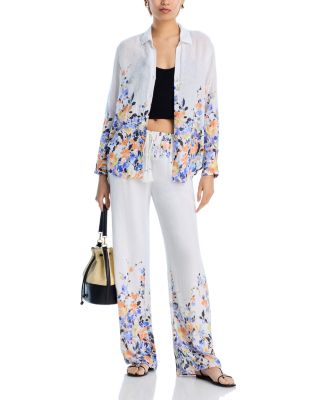 Bella Dahl - Boyfriend Shirt & Drawstring Wide Leg Linen Pants