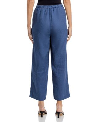 Linen Straight Leg Pull On Pants