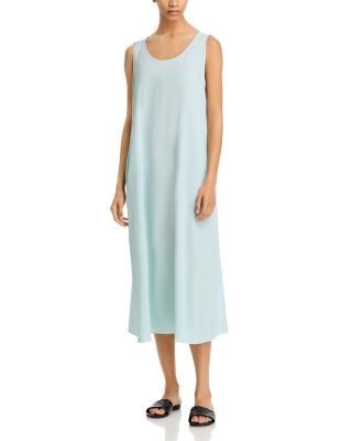 Silk Scoop Neck Midi Dress