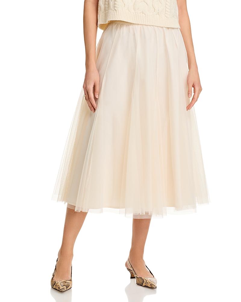 Aqua Tulle Midi Skirt - Exclusive