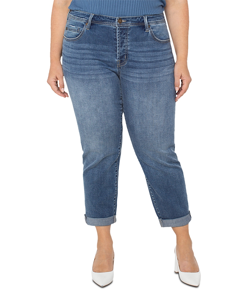 Liverpool Los Angeles Plus The Keeper High Rise Boyfriend Jeans In Pactola In Pactola