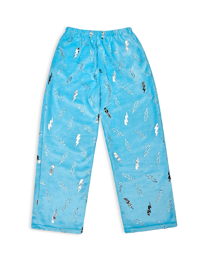 Iscream Girls' Blue Foil Lightning Plush Pants - Little Kid, Big Kid