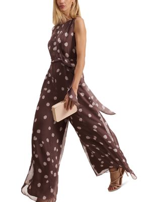 Maxine Chiffon Dot Print Jumpsuit