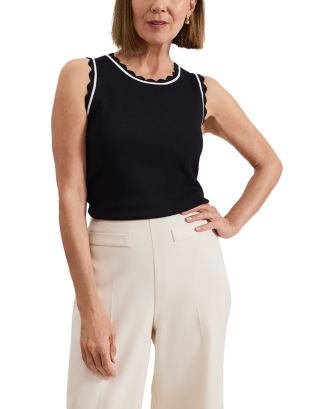 Phase Eight Liz Scalloped Edge Tank Top | Bloomingdale's