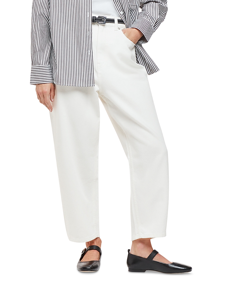 Whistles Womens White Authentic Barrel-leg High-rise Jeans 24 In White