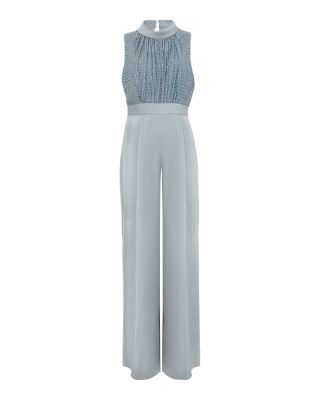 Eliza High Neck Textured Jumpsuit