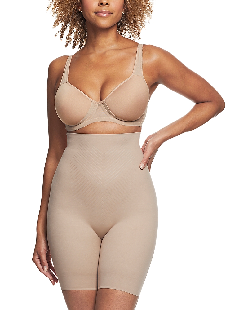 Tc Fine Intimates Iconic Core High Waist Thigh Slimmer In Stucco