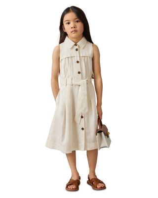 Girls' Tie Waist Collared Dress - Little Kid