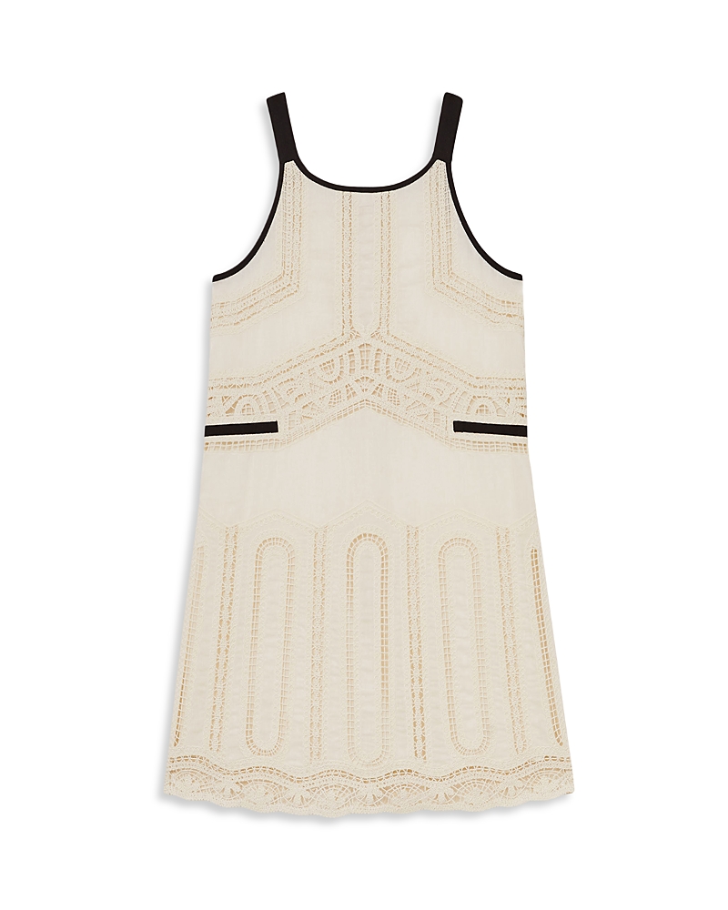 REISS GIRLS' CONTRAST-TRIM LACE DRESS - LITTLE KID