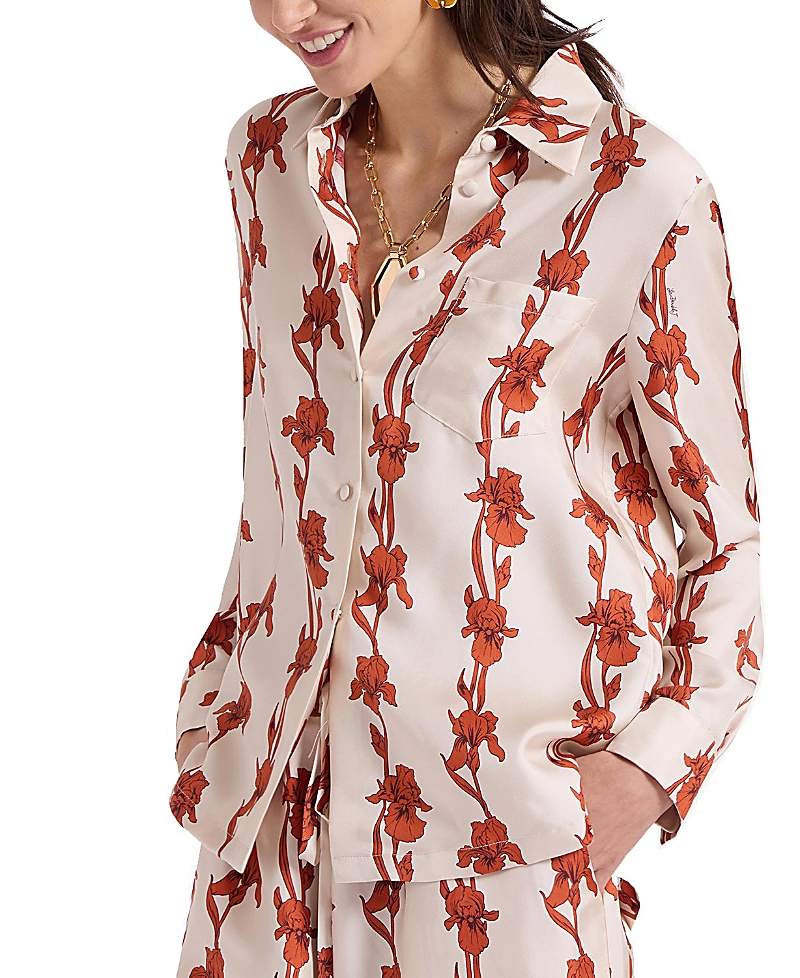 Shop La Doublej Boy Shirt In Mini Iris Dark Orange