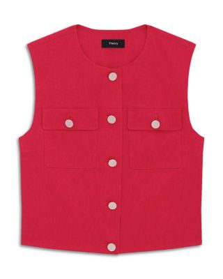 Fitted Sleeveless Linen Vest