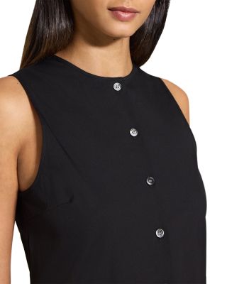 Sleeveless Linen Blend Mini Dress