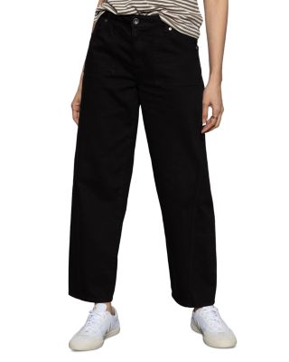 District High Rise Column Ankle Jeans in Black