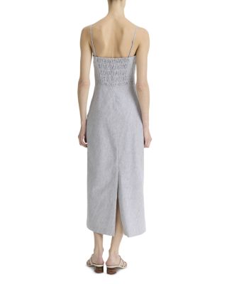 Ticking Striped Draped Dress