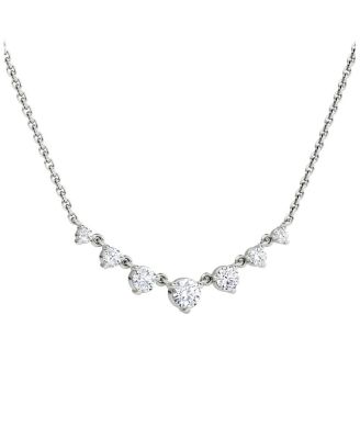 Petite Linked Tennis Necklace in 14K White Gold and 14K Yellow Gold, 0.48ctw Round Brilliant Lab Created Diamonds