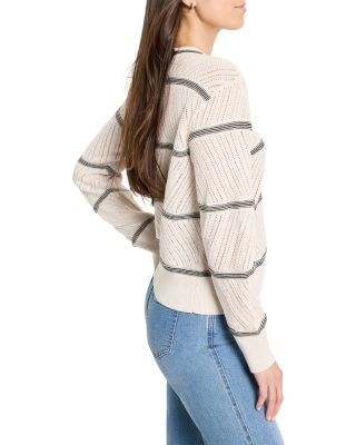 Pointelle Stripe Sweater