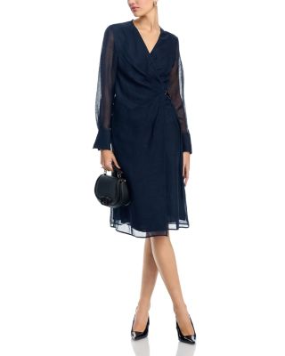 Dosala Surplice Long Sleeve Wrap Dress