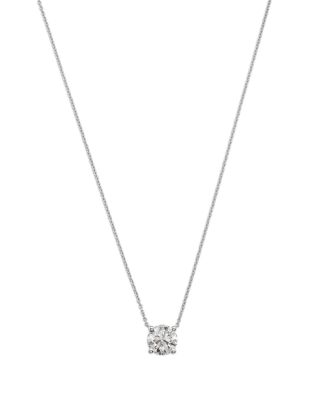 Bloomingdale's Fine Collection - Diamond Certified Solitaire Pendant Necklace in 14K White Gold, 1.50 tcw