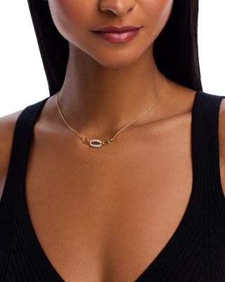 Diamond Pav&eacute; Link Necklace in 14K Yellow Gold, 0.25 tcw